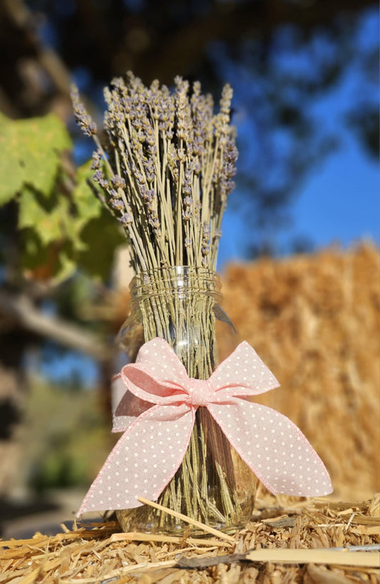 Dried Lavender Bouquet in Mason Jar Vase